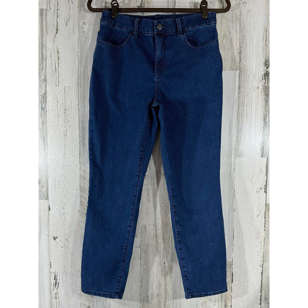 Chicos Ankle Jeans Size 0.5 (29x25) Perfect Stretch Girlfriend Slim Leg Tiny Dot